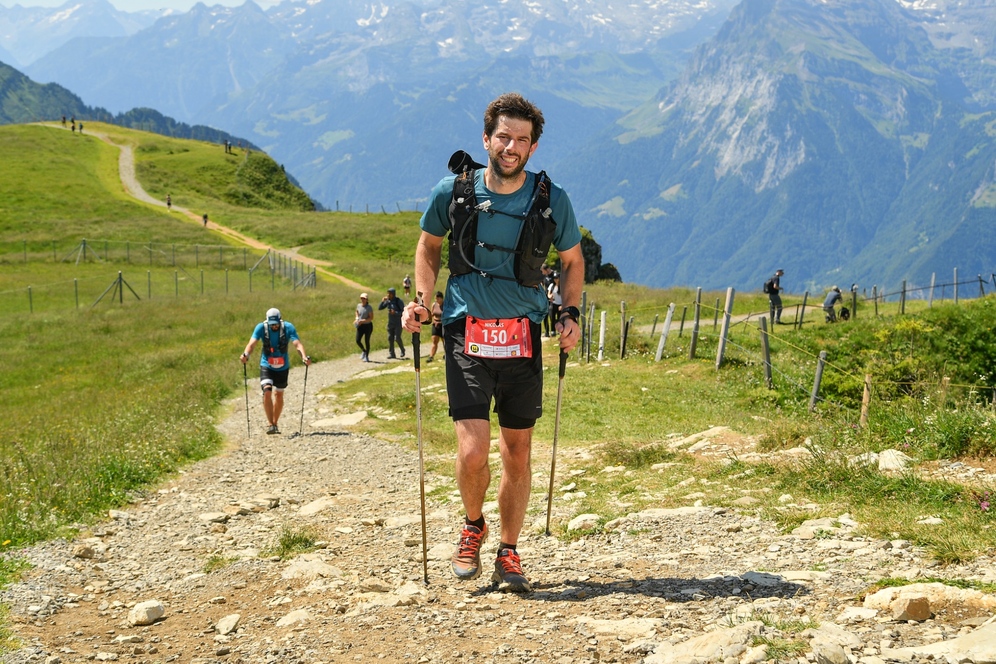 Nicolas Godessart trail running in the mountains